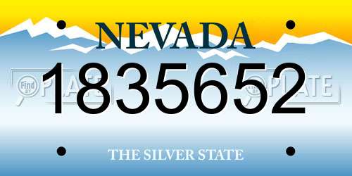 1835652 Nevada License Plate
