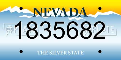 1835682 Nevada License Plate