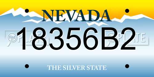 18356B2 Nevada License Plate