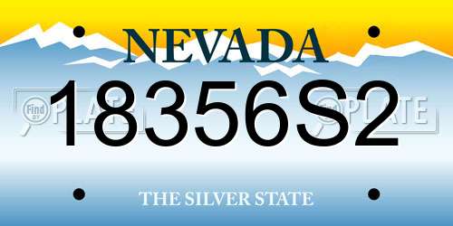 18356S2 Nevada License Plate