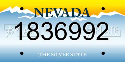 1836992 Nevada License Plate
