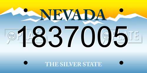 1837005 Nevada License Plate