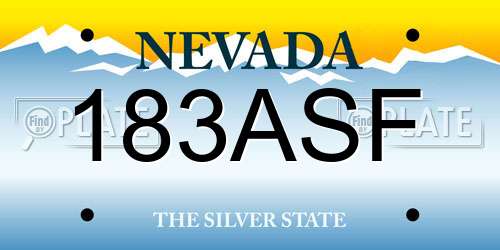 183ASF Nevada License Plate