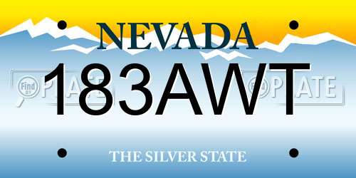183AWT Nevada License Plate