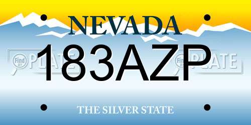 183AZP Nevada License Plate
