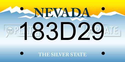 183D29 Nevada License Plate