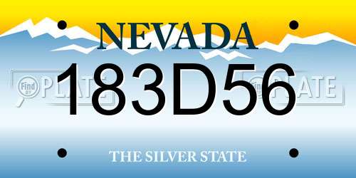 183D56 Nevada License Plate