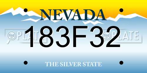 183F32 Nevada License Plate