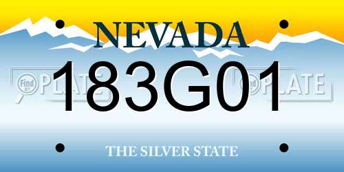 183G01 Nevada License Plate