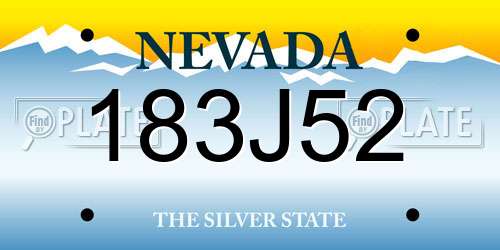 183J52 Nevada License Plate