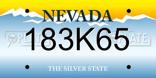 183K65 Nevada License Plate