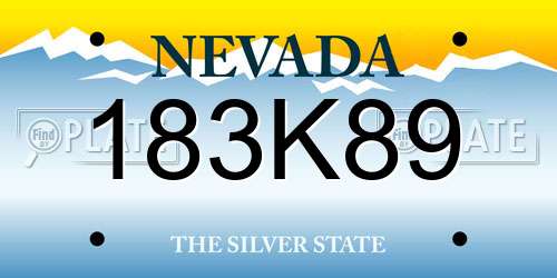 183K89 Nevada License Plate