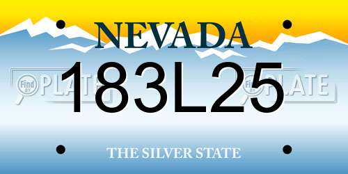 183L25 Nevada License Plate