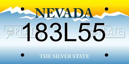 183L55 Nevada License Plate