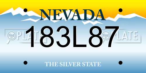 183L87 Nevada License Plate