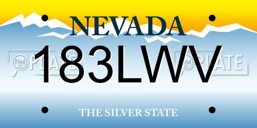183LWV Nevada License Plate