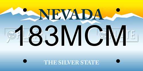 183MCM Nevada License Plate