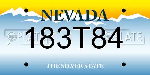 183T84 Nevada License Plate