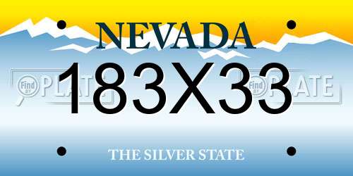 183X33 Nevada License Plate