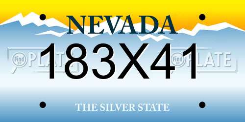 183X41 Nevada License Plate