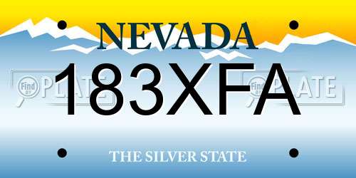 183XFA Nevada License Plate