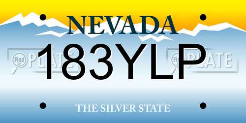 183YLP Nevada License Plate