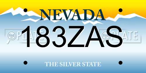 183ZAS Nevada License Plate