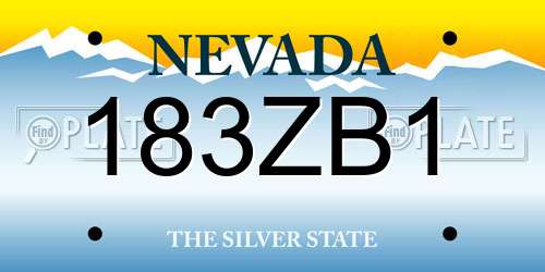 183ZB1 Nevada License Plate