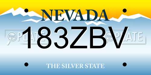 183ZBV Nevada License Plate
