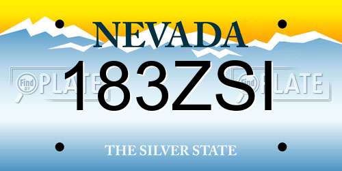 183ZSI Nevada License Plate