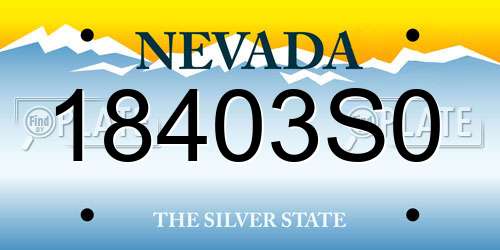 18403S0 Nevada License Plate