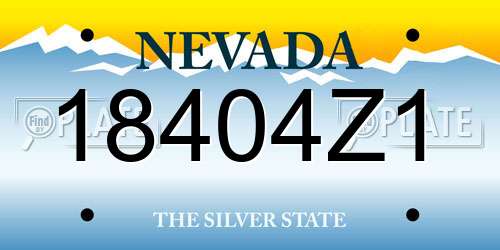 18404Z1 Nevada License Plate
