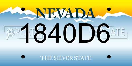 1840D6 Nevada License Plate