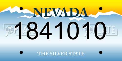 1841010 Nevada License Plate