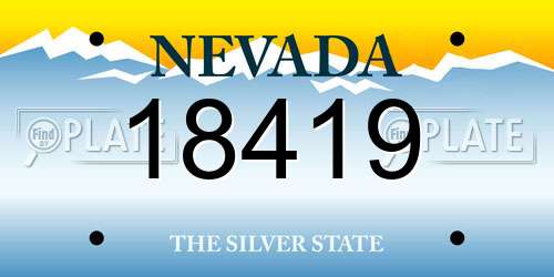 18419 Nevada License Plate