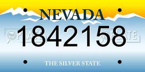 1842158 Nevada License Plate