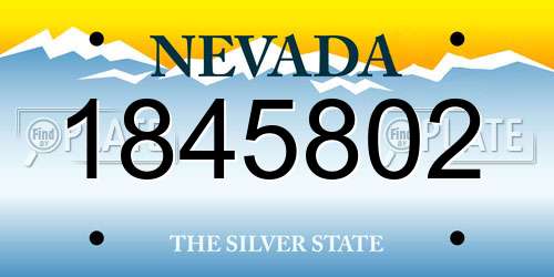 1845802 Nevada License Plate