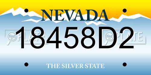 18458D2 Nevada License Plate