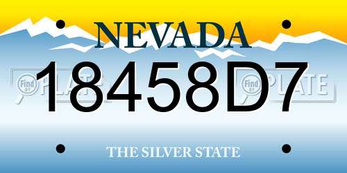 18458D7 Nevada License Plate