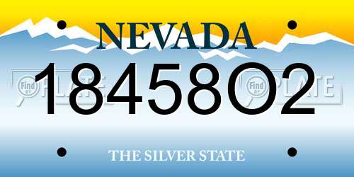 18458O2 Nevada License Plate