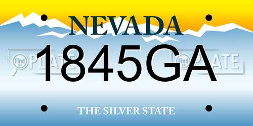 1845GA Nevada License Plate