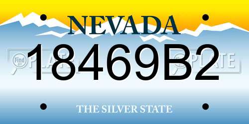 18469B2 Nevada License Plate