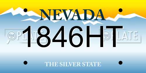 1846HT Nevada License Plate