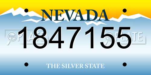 1847155 Nevada License Plate