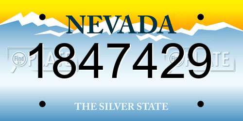 1847429 Nevada License Plate