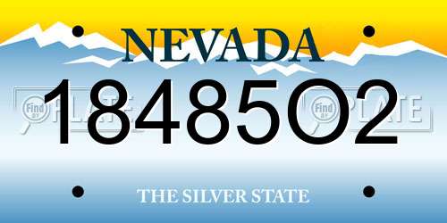18485O2 Nevada License Plate