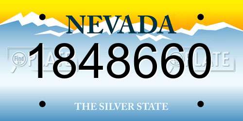 1848660 Nevada License Plate