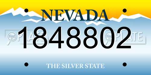 1848802 Nevada License Plate
