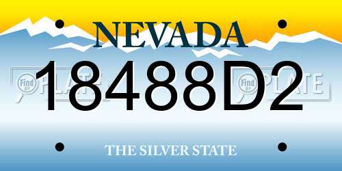 18488D2 Nevada License Plate