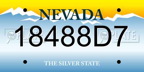 18488D7 Nevada License Plate